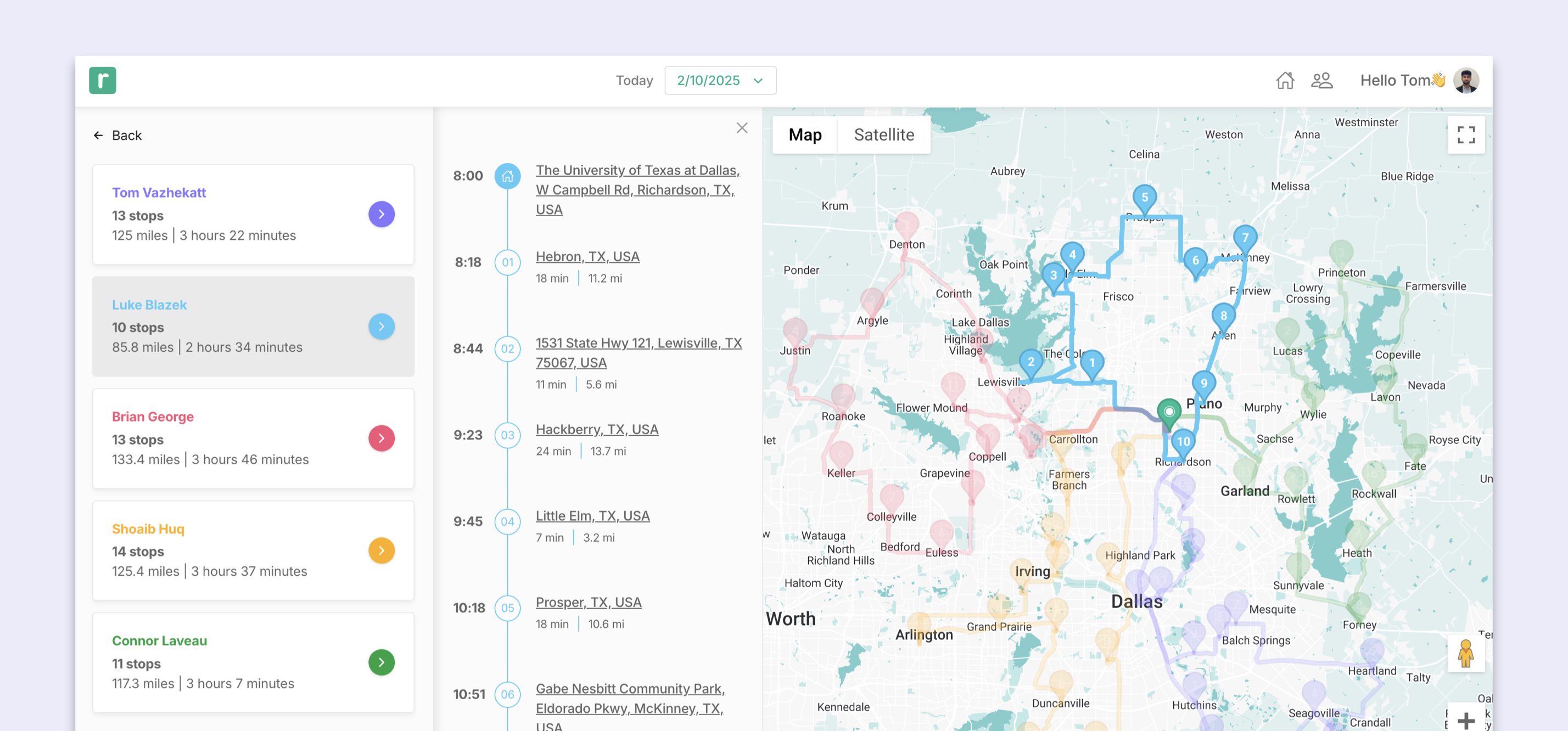 Routora Maps Dashboard